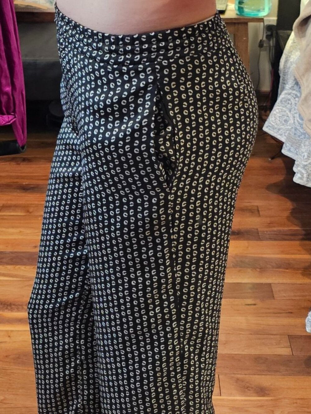 Zara Black and White Geometric Joggers
